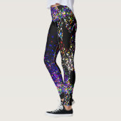Hexagon Zebra print Leggings op zwart (Links)