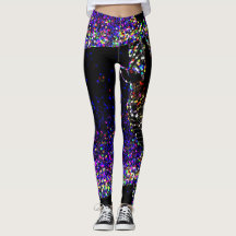 Hexagon Zebra print Leggings op zwart