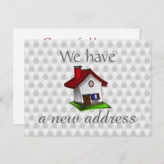 Hexagona Pattern Retro House Change of Address Aankondigingskaart (Voorkant / Achterkant)
