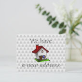 Hexagona Pattern Retro House Change of Address Aankondigingskaart (Staand voorkant)