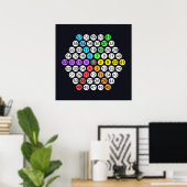 Hexagonaal getalvolgorde poster (Thuiskantoor)
