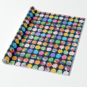Hexagonal Beachball Stippen Cadeaupapier (Uitgerold)