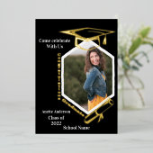 Hexagonal Fotogradatie Party Folie Uitnodiging (Staand Voorkant)