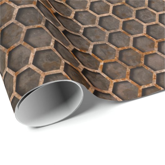 Hexagonal Grate Wrapping Paper, robuust Cadeaupapier (Rol Hoek)