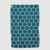 Hexagonal Hexagon Pattern Deep Blue Golfhanddoek (Voorkant)