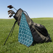 Hexagonal Hexagon Pattern Deep Blue Golfhanddoek (Groen)