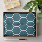 Hexagonal Hexagon Pattern Deep Blue Tissuepapier (Geschenk)