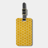 Hexagonal Hexagon Pattern Yellow Bagagelabel (Voorkant verticaal)