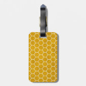 Hexagonal Hexagon Pattern Yellow Bagagelabel (Achterkant verticaal)