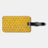Hexagonal Hexagon Pattern Yellow Bagagelabel (Achterkant horizontaal)