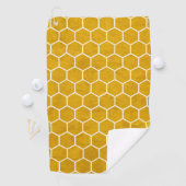Hexagonal Hexagon Pattern Yellow Golfhanddoek (Insitu)