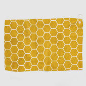 Hexagonal Hexagon Pattern Yellow Golfhanddoek (Horizontaal)