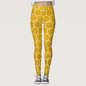 Hexagonal Hexagon Pattern Yellow Leggings (Voorkant)