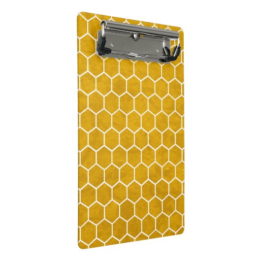 Hexagonal Hexagon Pattern Yellow Mini Klembord (Schuin)