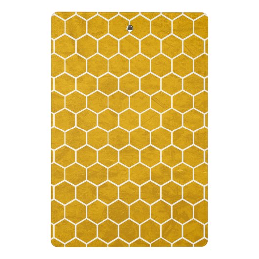 Hexagonal Hexagon Pattern Yellow Mini Klembord (Achterkant)