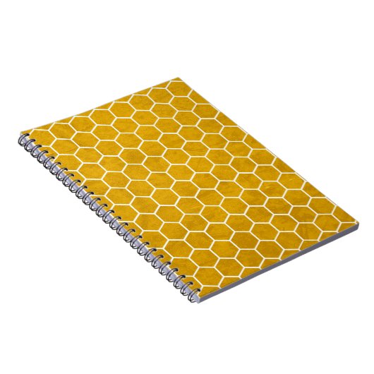 Hexagonal Hexagon Pattern Yellow Notitieboek (Rechterzijde)
