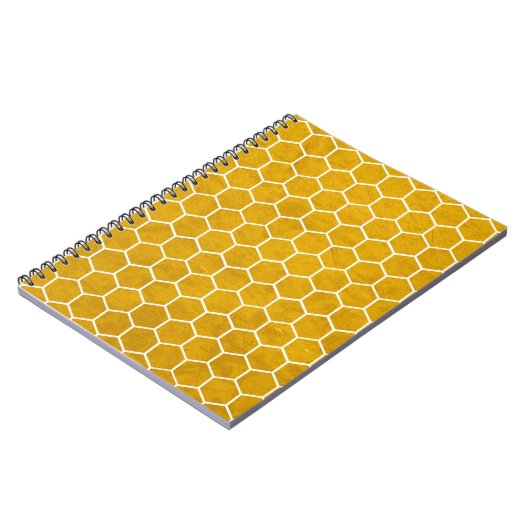Hexagonal Hexagon Pattern Yellow Notitieboek (Linkerzijde)