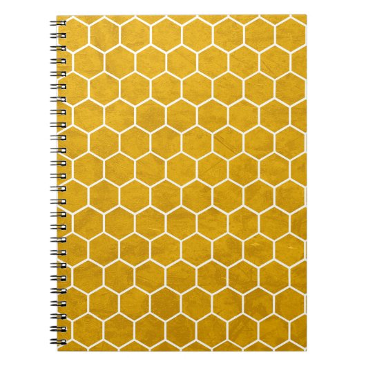 Hexagonal Hexagon Pattern Yellow Notitieboek (Voorkant)