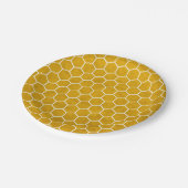 Hexagonal Hexagon Pattern Yellow Papieren Bordje (Gekanteld)