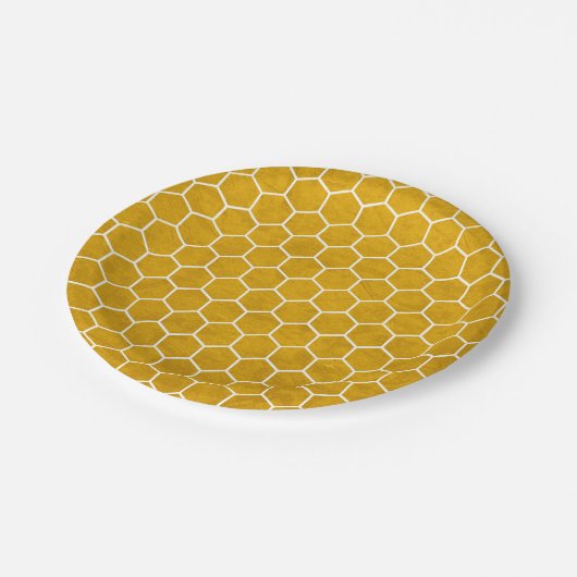 Hexagonal Hexagon Pattern Yellow Papieren Bordje (Gekanteld)