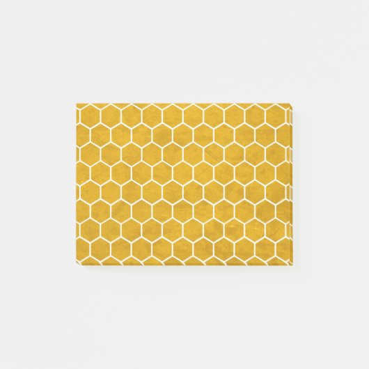 Hexagonal Hexagon Pattern Yellow Post-it® Notes (Voorkant)