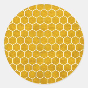Hexagonal Hexagon Pattern Yellow Ronde Sticker