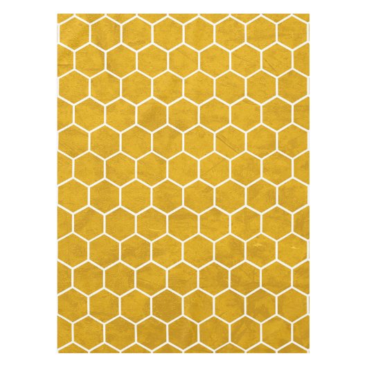 Hexagonal Hexagon Pattern Yellow Tafelkleed (Voorkant)