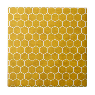 Hexagonal Hexagon Pattern Yellow Tegeltje
