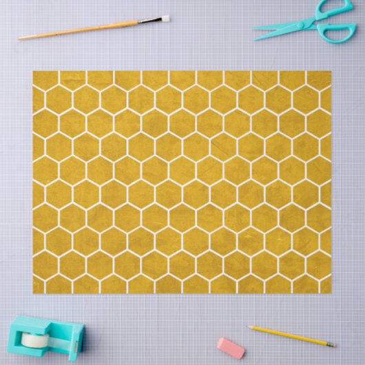Hexagonal Hexagon Pattern Yellow Tissuepapier (Craft)