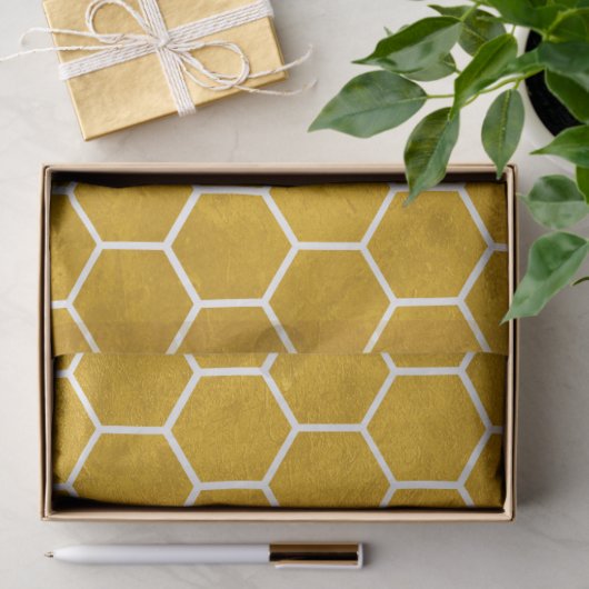 Hexagonal Hexagon Pattern Yellow Tissuepapier (Geschenk)