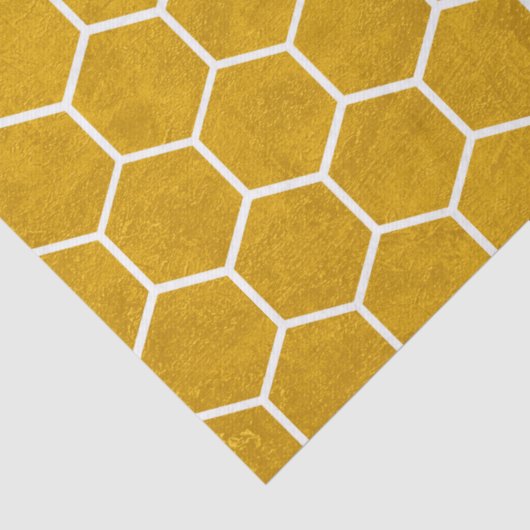 Hexagonal Hexagon Pattern Yellow Tissuepapier (Detail)