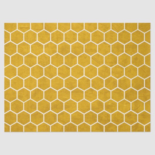 Hexagonal Hexagon Pattern Yellow Tissuepapier (Voorkant)