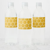 Hexagonal Hexagon Pattern Yellow Waterfles Etiket (Flessen)