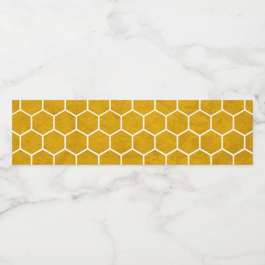 Hexagonal Hexagon Pattern Yellow Waterfles Etiket (Enkel label)