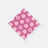 Hexagonal Kimono Print, Bourgogne en Roze Servetten (Hoek)