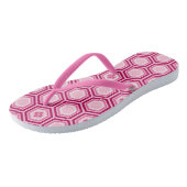 Hexagonal Kimono Print, Bourgogne en Roze Teenslippers (Schuin)