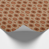 Hexagonal Kimono Print, bruin en beige Cadeaupapier (Hoek)