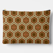 Hexagonal Kimono Print, bruin en beige Etui (Voorkant)