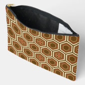Hexagonal Kimono Print, bruin en beige Etui (Open)
