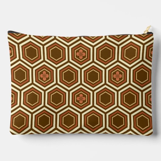 Hexagonal Kimono Print, bruin en beige Etui (Achterkant)