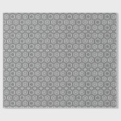 Hexagonal Kimono Print, grijs / grijs en wit Cadeaupapier (Vlak)