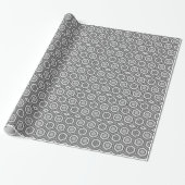 Hexagonal Kimono Print, grijs / grijs en wit Cadeaupapier (Uitgerold)