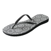 Hexagonal Kimono Print, grijs / grijs en wit Teenslippers (Schuin)