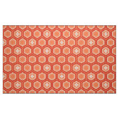 Hexagonal Kimono Print, Mandarijns Oranje Stof (Fat Quarter)