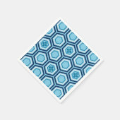 Hexagonal Kimono Print, Navy and Light Blue Servet (Hoek)