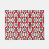 Hexagonal Kimono Print, Red en Grey/Grey Deurmat (Voorkant)