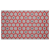 Hexagonal Kimono Print, Red en Grey/Grey Stof (Fat Quarter)