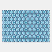 Hexagonal Kimono Print, Roze, Blauw, Oranje Inpakpapier Vel (Voorkant 2)