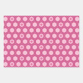 Hexagonal Kimono Print, Roze, Blauw, Oranje Inpakpapier Vel (Voorkant)
