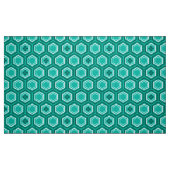 Hexagonal Kimono Print, Turquoise en White Stof (Fat Quarter)